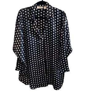 Victoria’s Secret-Vintage Gold Label- Polka Dot Sleep Shirt Pearl Buttons, Small